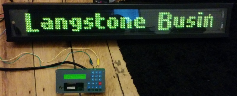 Display showing "Langstone Busin"