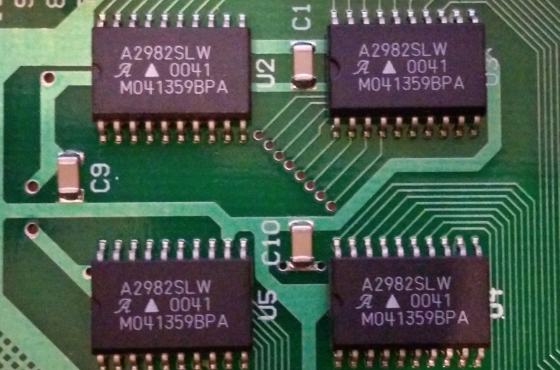 4 source drivers on adjoining PCB