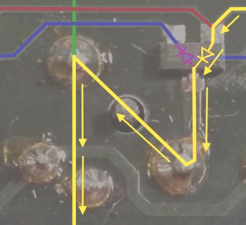 Current flow to turn dot on