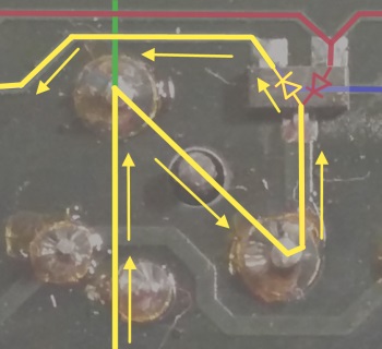 Current flow to turn dot off