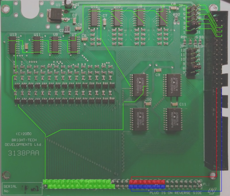 Annotated PCB on the attached board