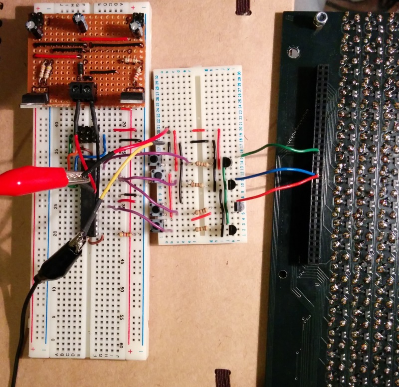 Single dot circuit on a breadboard